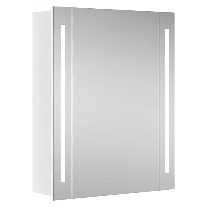 Riva LED-Spiegelschrank Hydra - B x H: 60,4 x 75,2 cm, Mit Beleuchtung, Spanplatte, Weiß - Vorderansicht
