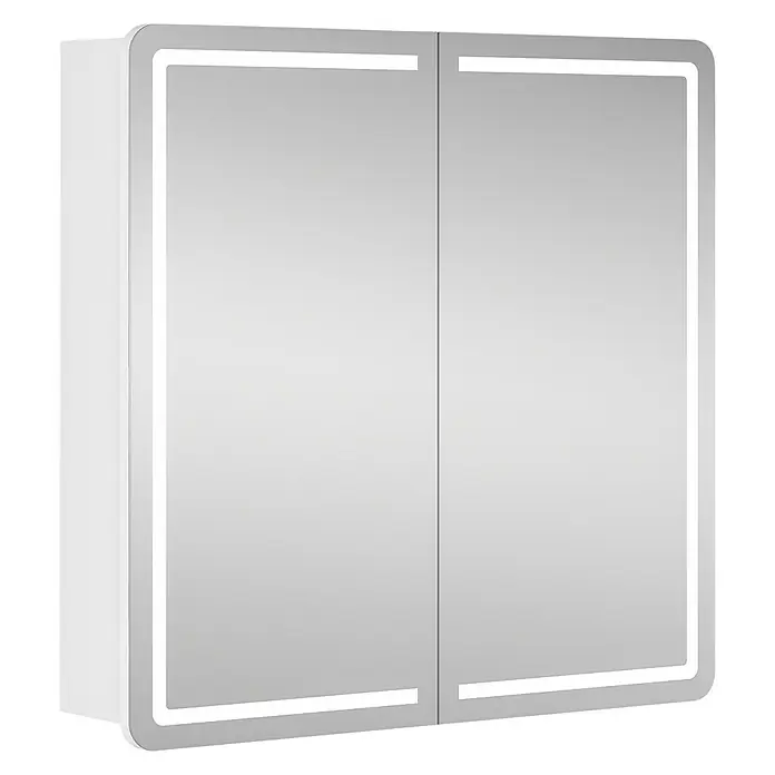 Riva LED-Spiegelschrank Luciana - B x H: 72 x 69,6 cm, Mit Beleuchtung, Spanplatte, Weiß - Vorderansicht