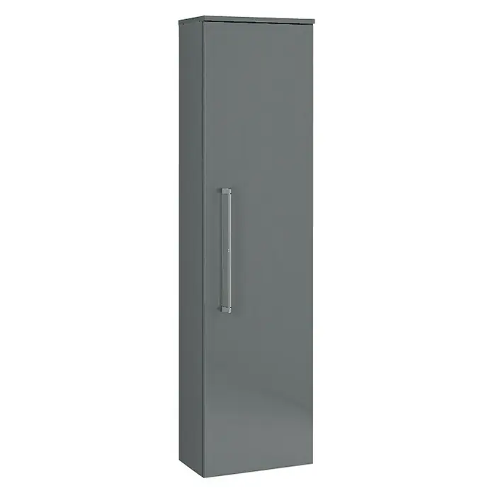 Camargue Orion Hochschrank - 40,2 x 22 x 148,6 cm, Anthrazit, Glänzend - Vorderansicht