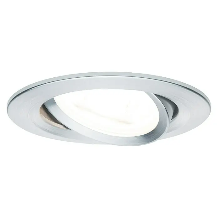 Paulmann LED-Einbauleuchte Nova - 6,5 W, Aluminium, Warmweiß, 1 Stk., Einbautiefe: 90 mm - Vorderansicht