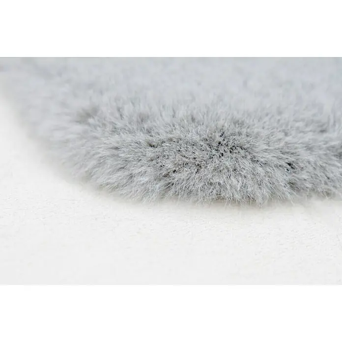 Kayoom Deko-Kunstfell Rabbit - Tieroptik, Silber, 90 x 60 cm, 100 % Polyester - Detailaufnahme