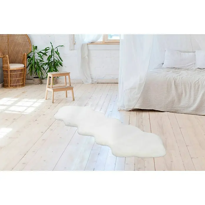 Kayoom Deko-Kunstfell Rabbit doppelt - Tieroptik, Weiß, 180 x 60 cm, 100 % Polyester - Stimmungsaufnahme