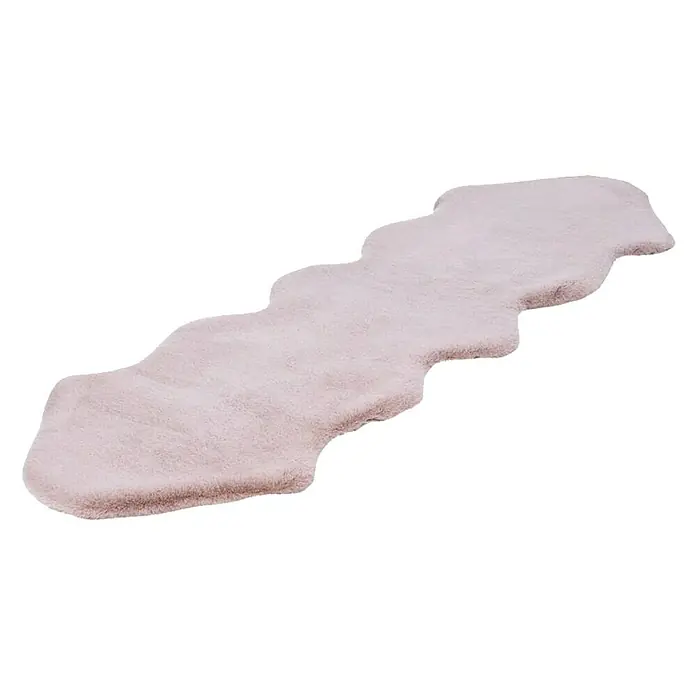 Kayoom Deko-Kunstfell Rabbit doppelt - Tieroptik, Rosa, 180 x 60 cm, 100 % Polyester - Rechte Seitenansicht