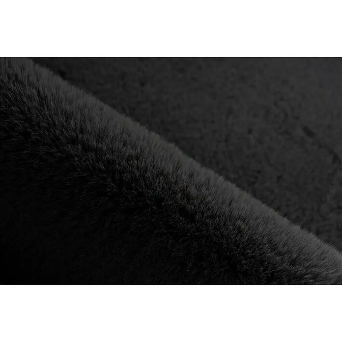 Kayoom Deko-Kunstfell Rabbit doppelt - Tieroptik, Graphit, 180 x 60 cm, 100 % Polyester - Detailaufnahme