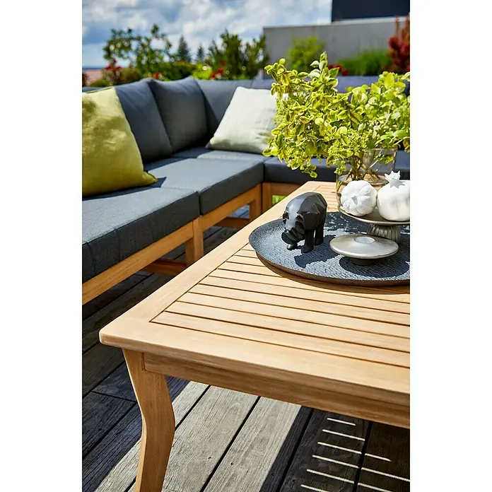 Sunfun Loungeset Kathrin - 6-delig, Acacia, Natuurlijk bruin/antraciet