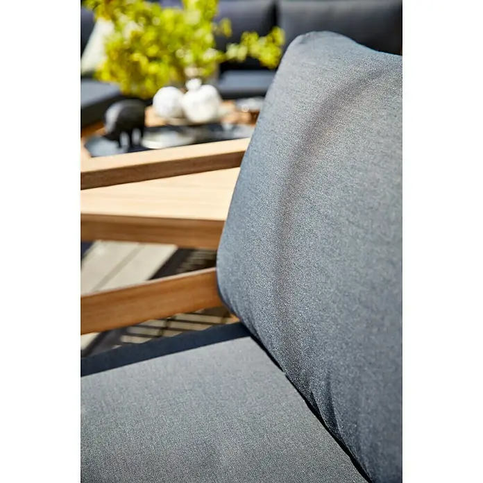 Sunfun Loungeset Kathrin - 6-delig, Acacia, Natuurlijk bruin/antraciet
