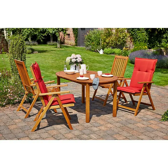 Sunfun Diana Positionssessel - B x T x H: 56 x 75,5 x 105 cm, Natur, Klappbar