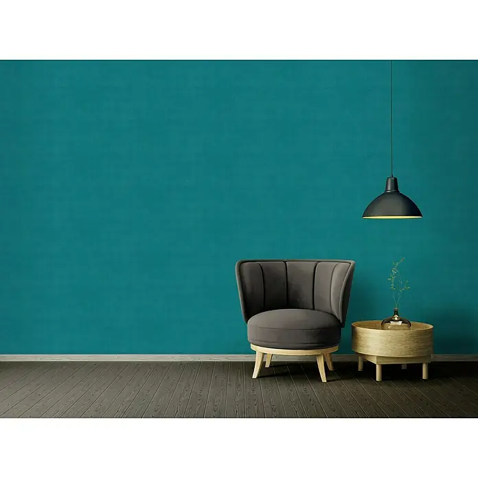 AS Creation Ethnic Origin Vliestapete - Blau, Uni, 10,05 x 0,53 m - Stimmungsaufnahme