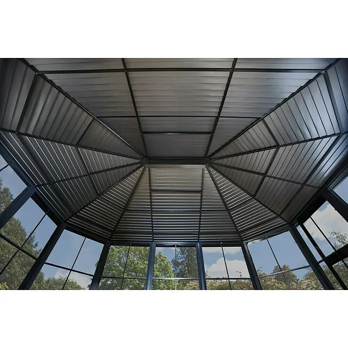 Sojag Pavillon Charleston 12 x 12 - L x B x H: 384 x 384 x 281 mm, Anthrazit, 8-Eck-Dach - Detailaufnahme
