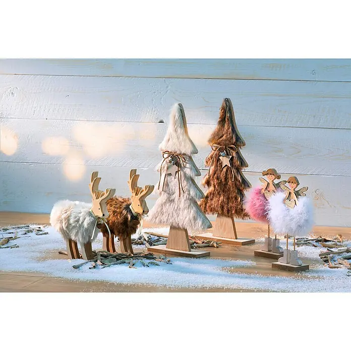 Decoratief figuur - Imitatiebont, Hoogte: 40 cm, Geassorteerde kleuren, Bruin, Beige