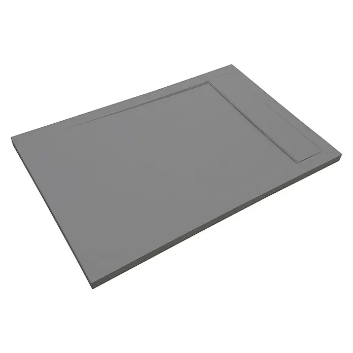 Tuš kada New York - D x Š: 100 x 80 cm, Kompozitni materijal, Sive boje - Pogled s lijeve strane