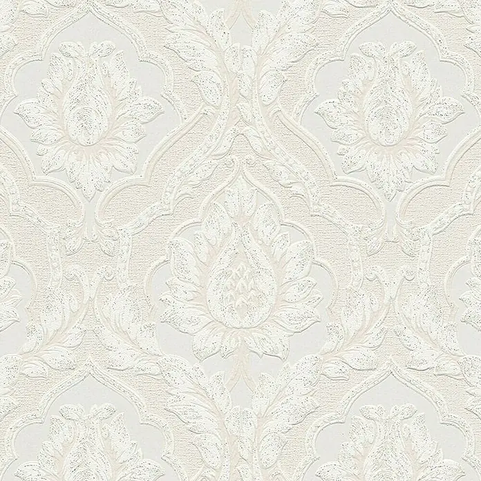 AS Creation Strukturtapete Belle Epoque - Beige/Weiß, Ornament, L x B: 10,05 x 0,53 m