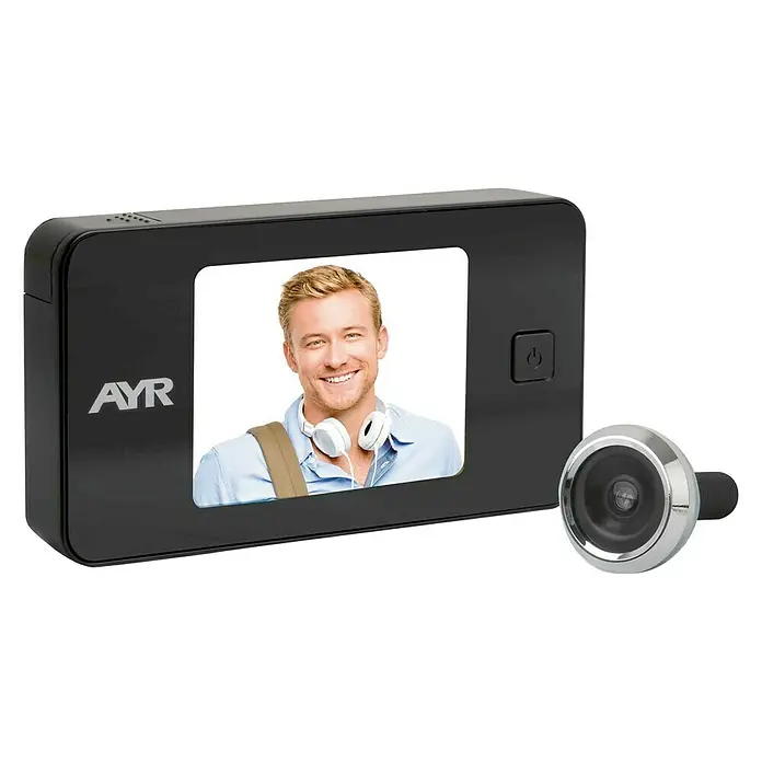 AYR Zebra Mirilla digital 752 - Grosor de puerta: 38 mm - 110 mm, Tipo de pantalla: 3.2” TFT, Negro/Cromado