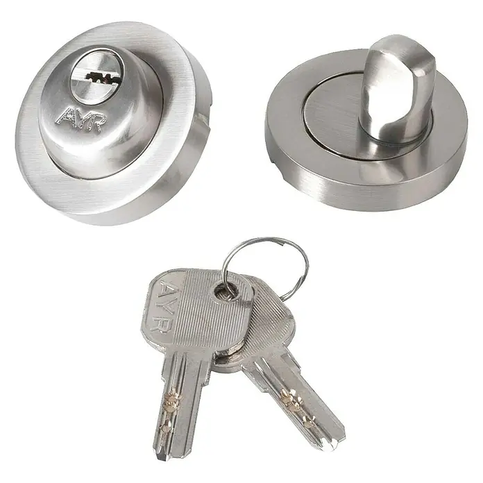 AYR Close Pestillo con bloqueo 103-50 CM - Acero, Cromado mate