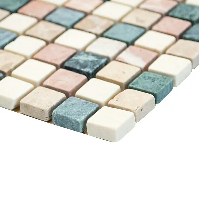 Mosaikfliese Quadrat Mix MOS 15/RND - 32,2 x 30,5 cm, Braun/Beige, Matt - Detailaufnahme