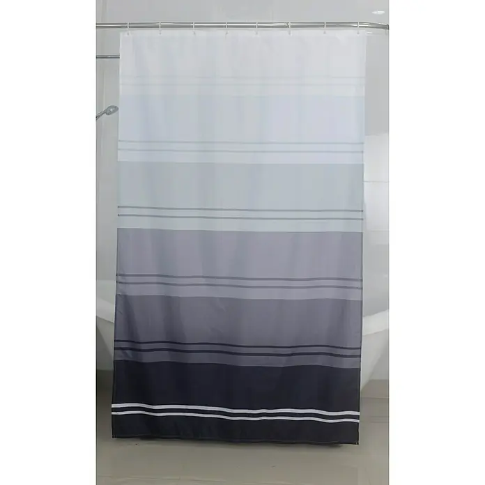 Venus Tekstilna zavjesa za kadu - 180 mm x 200 cm, Crno-sive boje - Pogled sprijeda