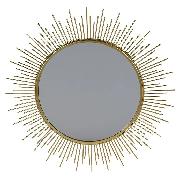 Spiegel rund Strahlen - 39,5 cm, Gold - Vorderansicht