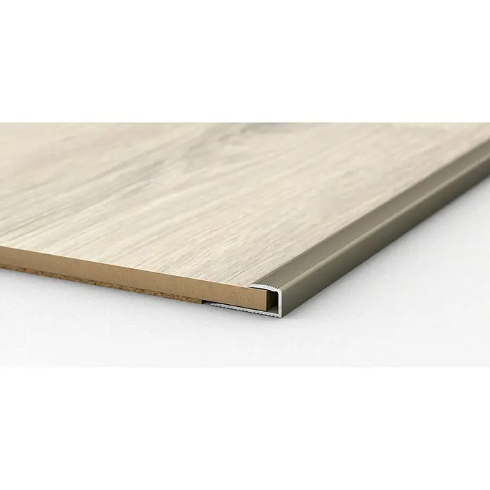 LOGOCLIC Končni profil 250 - Plemenito jeklo mat, 2,7 m x 24 mm x 12 mm, Vrsta montaže: Lepljenje - Posnetek od blizu