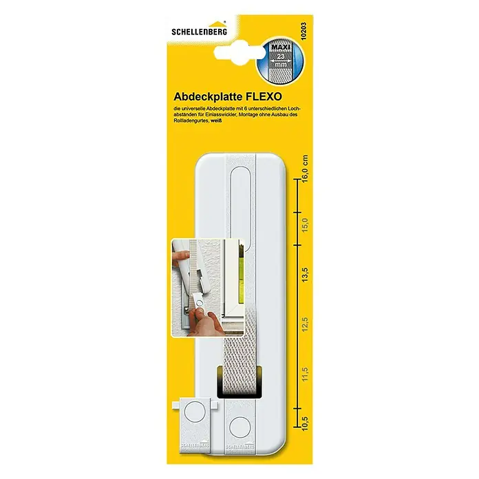 Schellenberg Abdeckplatte DUO - B x H: 64 x 203 mm, Lochabstand: 105 mm - 160 mm, Gurtbreite: 23 mm