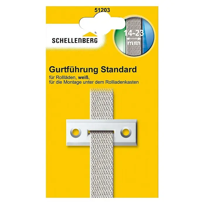 Schellenberg Gurtführung Mini & Maxi - 7 x 65 x 17 mm, Geeignet für: Rollladen-Maxi/Mini-Systeme, Weiß