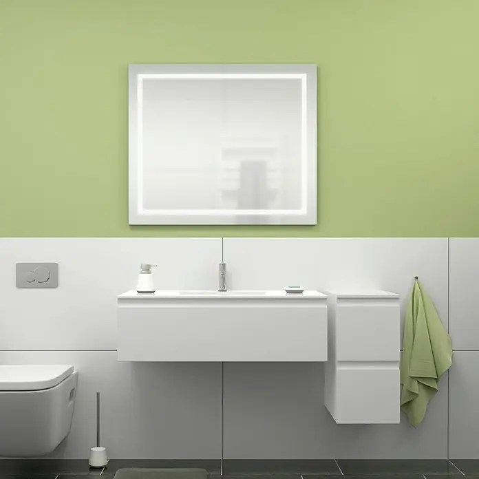 Camargue Espacio Kupaonski ormarić za nasadni umivaonik - 100 x 46 x 30 cm, 1 ladica, Gama bijela mat - Živopisni prikaz