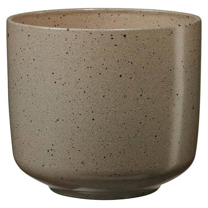 Soendgen Keramik Übertopf rund Bari - Außenmaß (Ø x H): 16 x 14 cm, Braun Effekt, Keramik