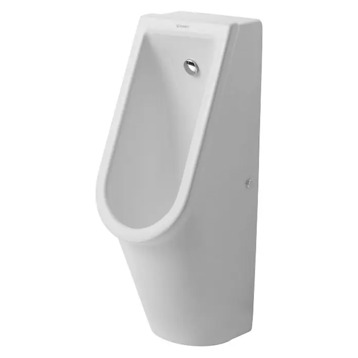 Duravit Starck 3 Urinal - Ohne Spülrand, Mit schmutzabweisender Glasur, Zulauf: Hinten, Absaugspülung, Weiß, Mit Zielobjekt - Vorderansicht