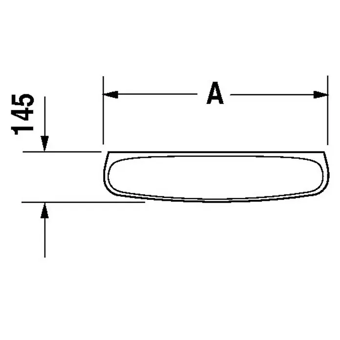 Duravit Duraplus Ablage - Breite: 59 cm, Ohne Beschichtung, Keramik, Beige - Skizze