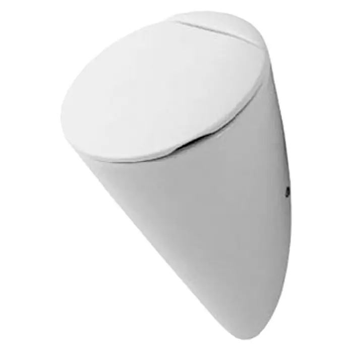 Duravit Starck 1 Urinal - Geeignet für: Montage mit Deckel, Unbeschichtet, Zulauf: Hinten, Absaugspülung, Farbe: Weiß, Ohne Zielobjekt - Vorderansicht