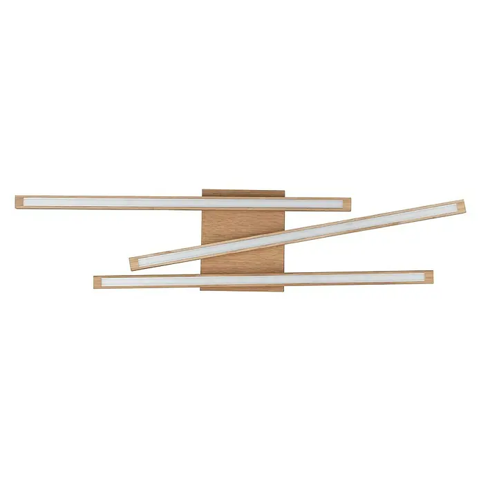 Spotlight LED-Deckenleuchte Linus - 27 W, L x B x H: 19 x 84,5 x 6,5 cm, Eiche, Warmweiß - Vorderansicht