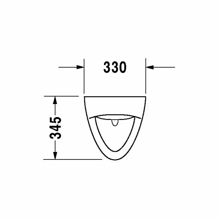 Duravit Urinal Katja - Unbeschichtet, Zulauf: Hinten, Absaugspülung, Farbe: Weiß - Skizze