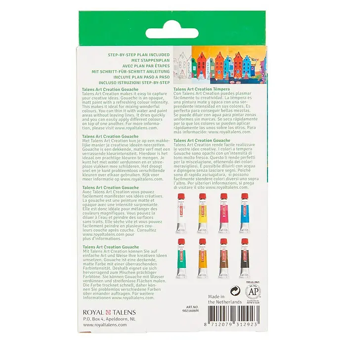 Talens Art Creation Pintura gouache Set - Multicolor, 12 ml, Tubo, Mate