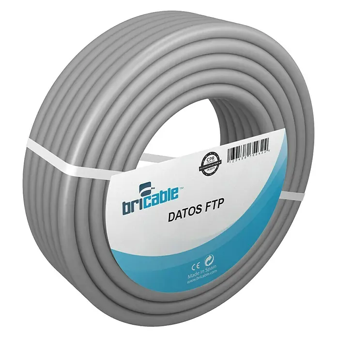 Bricable Cable de red FTP - Largo: 25 m, Gris