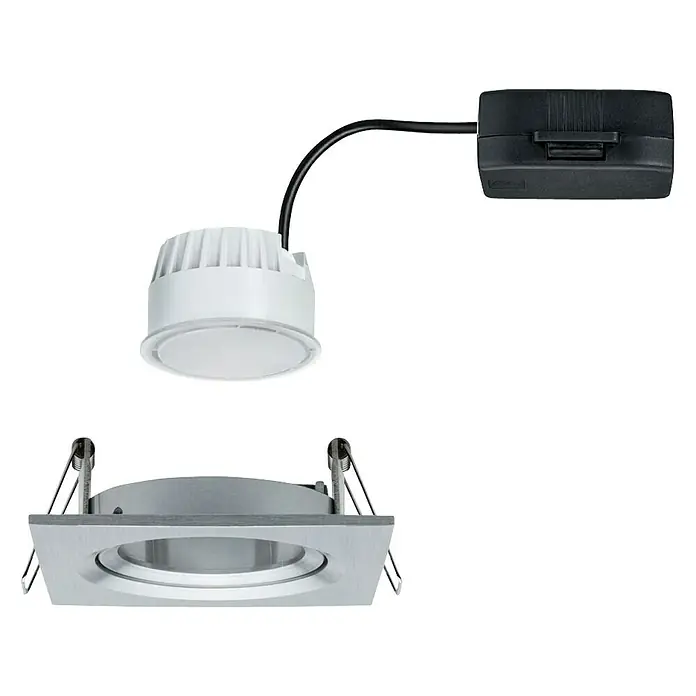 Paulmann LED-Einbauleuchte Nova - 6,5 W, L x B x H: 8,4 x 8,4 x 9 cm, Aluminium, Warmweiß
