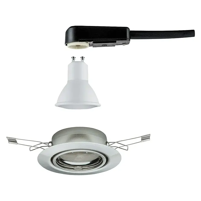 Paulmann LED-Einbauleuchte Base - 5 W, Eisen gebürstet, Warmweiß