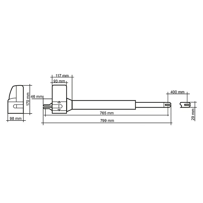Schellenberg Drehtorantrieb TWIN 300 - Geeignet für: Zweiflügelige Drehtore, Max. Torflügelbreite: 2 x 2,5 m