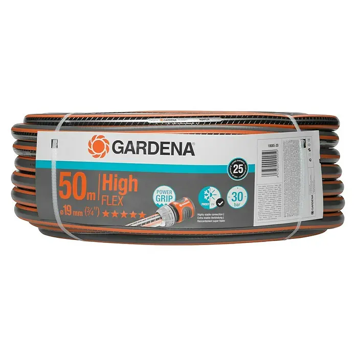 Gardena Manguera Comfort High Flex - Largo: 50 m, Diámetro tubo flexible: 19 mm (¾''), Presión máxima: 30 bar