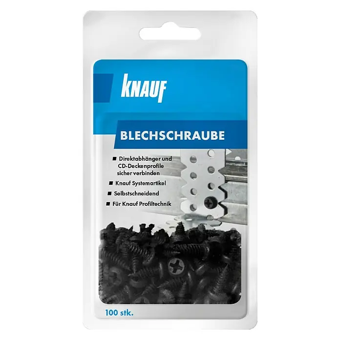 Knauf Blechschraube - Durchmesser Kopf: 3,5 mm, Länge: 9 mm, 100 Stk.