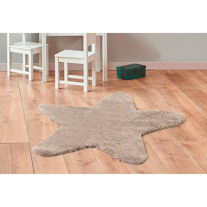 Alfombra Estrella - Beige, 80 x 80 cm, 100% poliéster microfibra