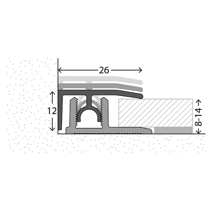 LOGOCLIC Završni profil 313 - Bukva, 2,7 m x 26 mm, Vrsta montaže: Uticanje - Detaljan prikaz
