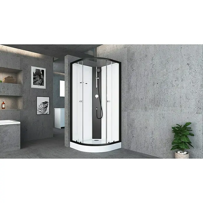 Cabina de ducha Black Sea - 90 x 90 x 210 cm, Blanco/Negro