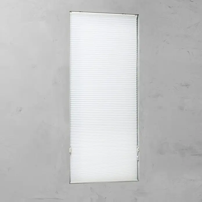 Plissee Tageslicht - B x H: 90 x 130 cm, Weiß - Vorderansicht