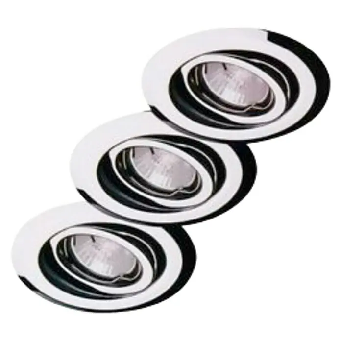 Tween Light Set de focos empotrables - 20 W, Ø x Al: 9,6 x 7 cm, Cromo, 3 ud.
