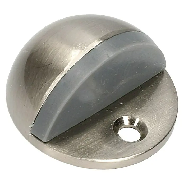 Türstopper halbrund - Durchmesser: 45 mm, Montageart: Schrauben, Silber/Schwarz - Rechte Seitenansicht