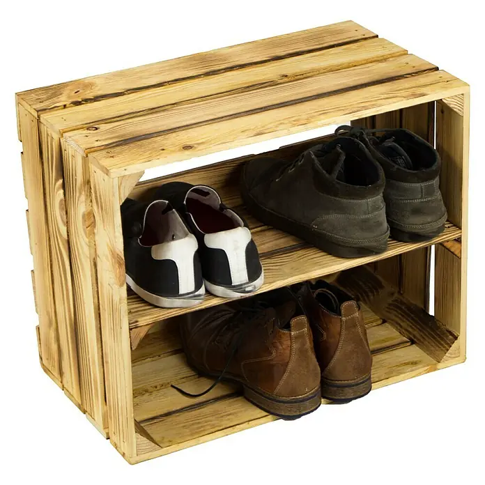Holzregal Johanna - B x H: 40 x 30 cm, Holz, Braun - Vorderansicht