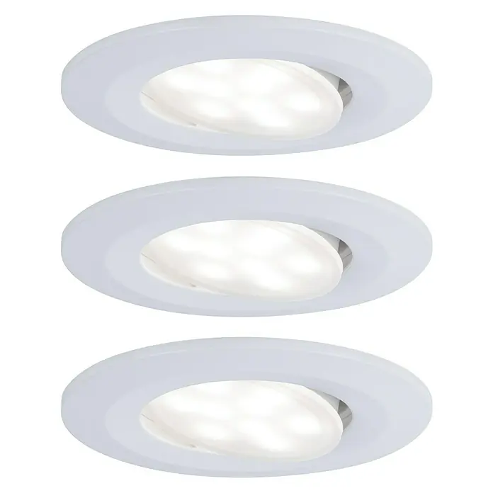 Paulmann LED-Einbauleuchten-Set - 6 W, Weiß, 3 Stk., Warmweiß