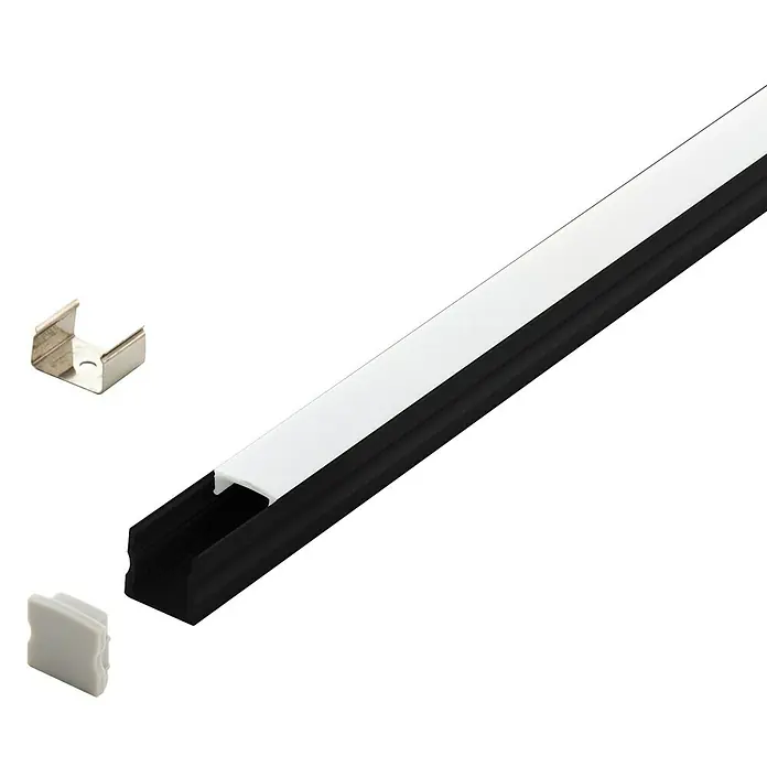 Eglo Profil Surface Profile 2 - 200 x 1,7 x 1,6 cm, Schwarz, Aluminium - Vorderansicht