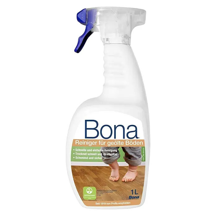 Bona Bodenreiniger Reiniger für geölte Böden - 1 l, Flasche mit Sprühkopf - Vorderansicht