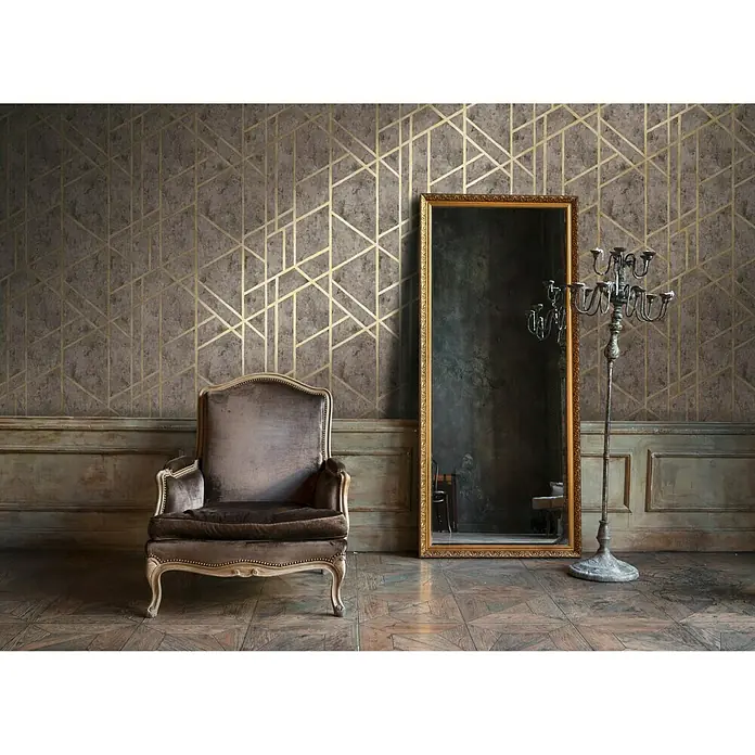 AS Creation Metropolitan Stories Vliestapete Geometrie - Grau/Braun, Grafisch, 10,05 x 0,53 m - Stimmungsaufnahme