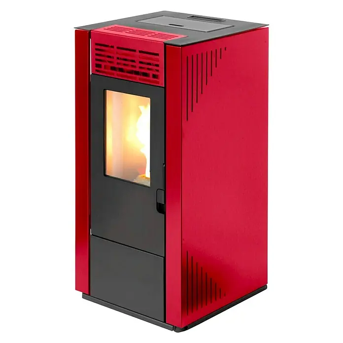 Tectro Pelletkachel TBH 570-2 - 2,65 kW - 7 kW, Verwarmingscapaciteit: 170 m³, Rood